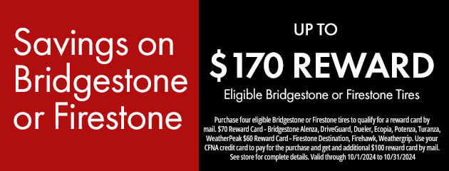 Savings on Bridgestone and Firestone